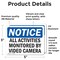 Signmission All Activities Monitored By Video Camera, 5 in W x Rectangle, Vinyl Decal OS-2PACK-NS-D-35-L-15210 - alternate 2